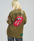 JACKROSE(ジャックローズ) |【The Rolling Stones×JACKROSE】 Lips&Tongue カットオフワッペンシャツJKT(MENS)