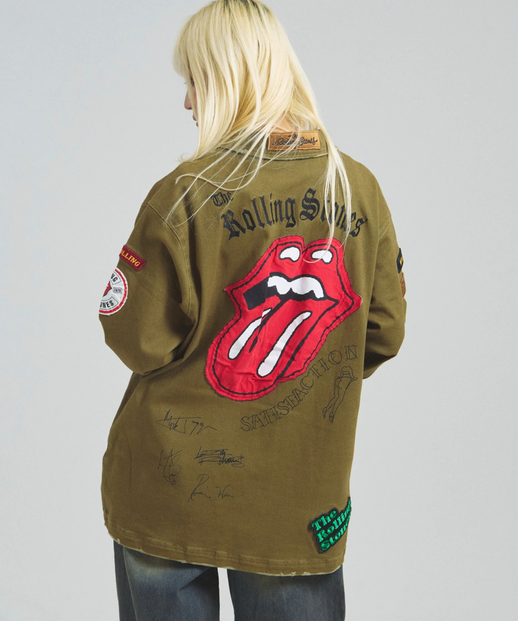 JACKROSE(ジャックローズ) |【The Rolling Stones×JACKROSE】 Lips&Tongue カットオフワッペンシャツJKT(MENS)