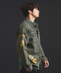 JACKROSE(ジャックローズ) |【The Rolling Stones×JACKROSE】 Lips&Tongue カットオフワッペンシャツJKT(MENS)
