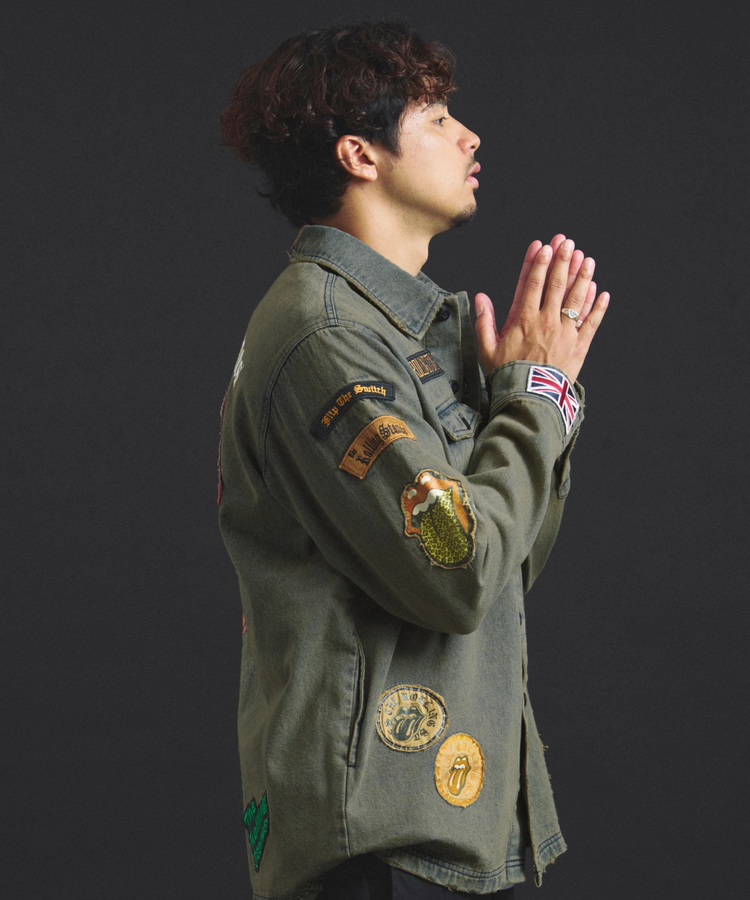 JACKROSE(ジャックローズ) |【The Rolling Stones×JACKROSE】 Lips&Tongue カットオフワッペンシャツJKT(MENS)