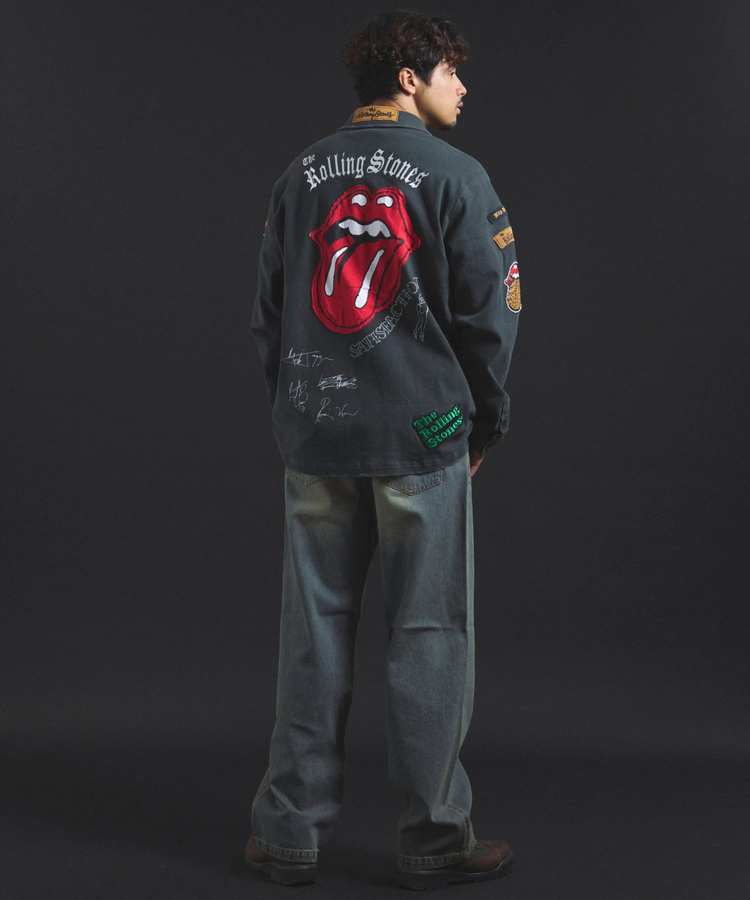 JACKROSE(ジャックローズ) |【The Rolling Stones×JACKROSE】 Lips&Tongue カットオフワッペンシャツJKT(MENS)