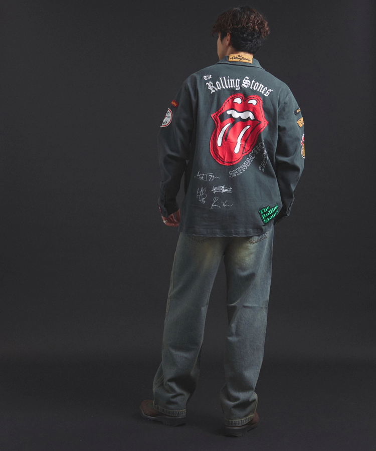 JACKROSE(ジャックローズ) |【The Rolling Stones×JACKROSE】 Lips&Tongue カットオフワッペンシャツJKT(MENS)