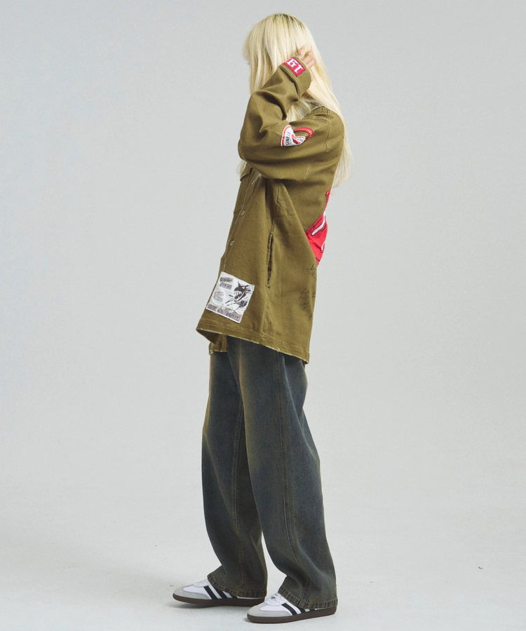 JACKROSE(ジャックローズ) |【The Rolling Stones×JACKROSE】 Lips&Tongue カットオフワッペンシャツJKT(MENS)