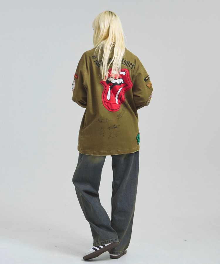 JACKROSE(ジャックローズ) |【The Rolling Stones×JACKROSE】 Lips&Tongue カットオフワッペンシャツJKT(MENS)