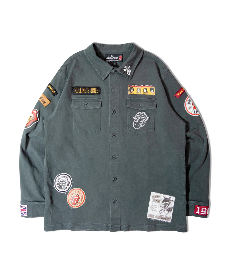 JACKROSE(ジャックローズ) |【The Rolling Stones×JACKROSE】 Lips&Tongue カットオフワッペンシャツJKT(MENS)