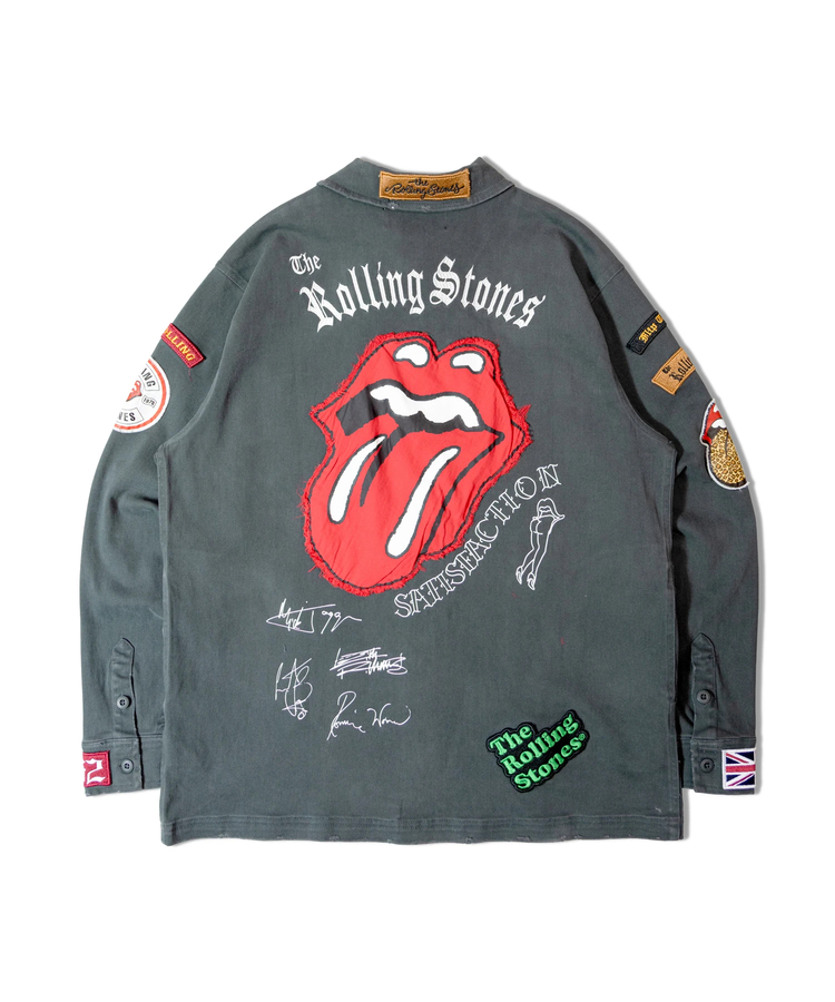 JACKROSE(ジャックローズ) |【The Rolling Stones×JACKROSE】 Lips&Tongue カットオフワッペンシャツJKT(MENS)
