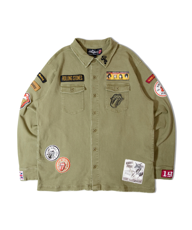 JACKROSE(ジャックローズ) |【The Rolling Stones×JACKROSE】 Lips&Tongue カットオフワッペンシャツJKT(MENS)