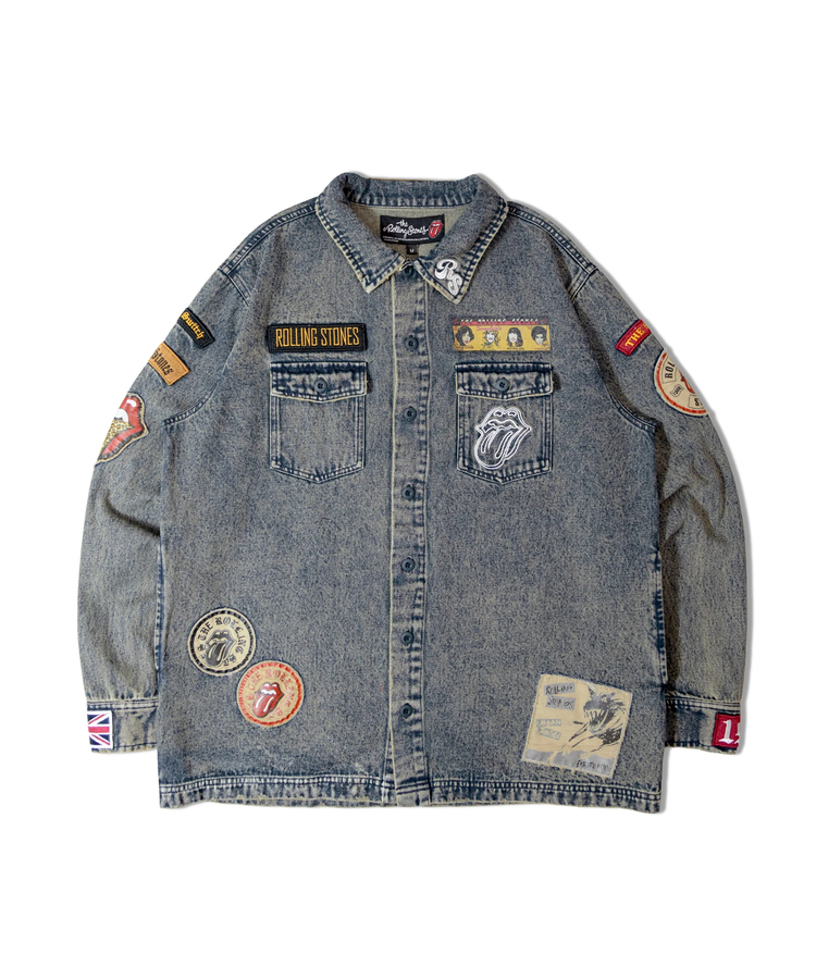 JACKROSE(ジャックローズ) |【The Rolling Stones×JACKROSE】 Lips&Tongue カットオフワッペンシャツJKT(MENS)