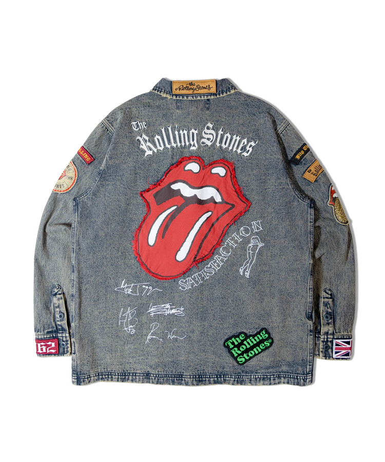 JACKROSE(ジャックローズ) |【The Rolling Stones×JACKROSE】 Lips&Tongue カットオフワッペンシャツJKT(MENS)