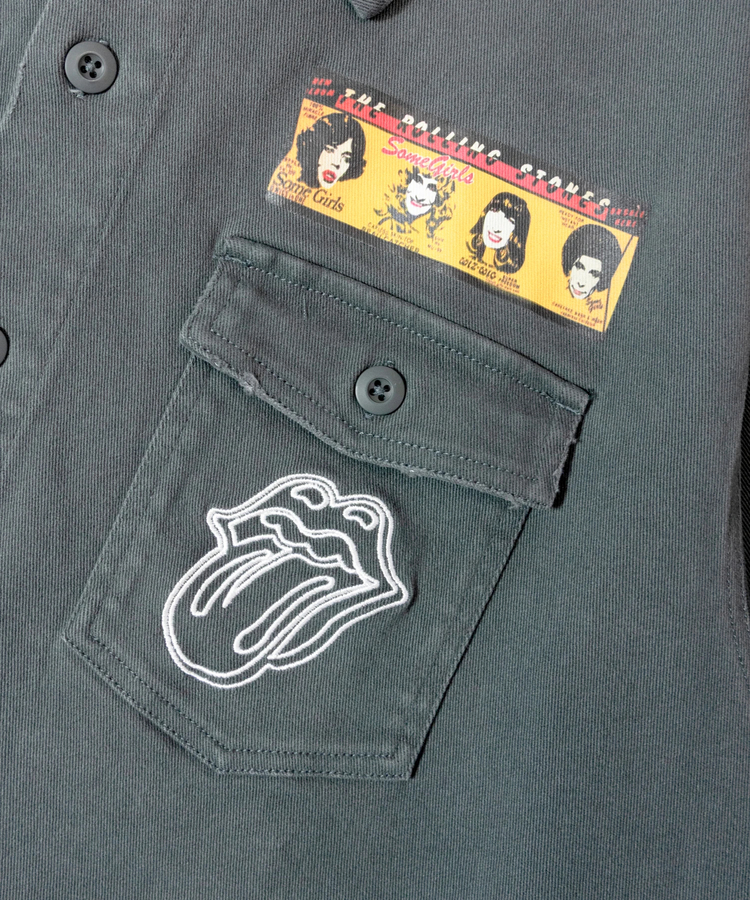 JACKROSE(ジャックローズ) |【The Rolling Stones×JACKROSE】 Lips&Tongue カットオフワッペンシャツJKT(MENS)