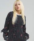 JACKROSE(ジャックローズ) |【The Rolling Stones×JACKROSE】 Lips&Tongue ダメージグランジニット(MENS)