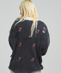 JACKROSE(ジャックローズ) |【The Rolling Stones×JACKROSE】 Lips&Tongue ダメージグランジニット(MENS)