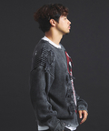 JACKROSE(ジャックローズ) |【The Rolling Stones×JACKROSE】 Lips&Tongue ダメージグランジニット(MENS)