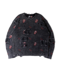 JACKROSE(ジャックローズ) |【The Rolling Stones×JACKROSE】 Lips&Tongue ダメージグランジニット(MENS)