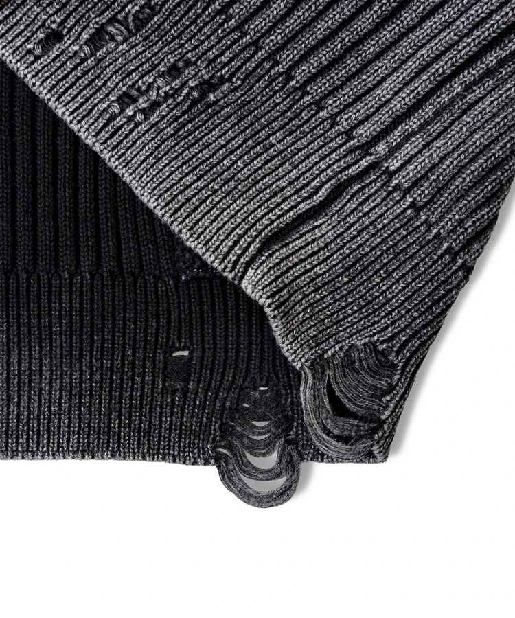 JACKROSE(ジャックローズ) |【The Rolling Stones×JACKROSE】 Lips&Tongue ダメージグランジニット(MENS)