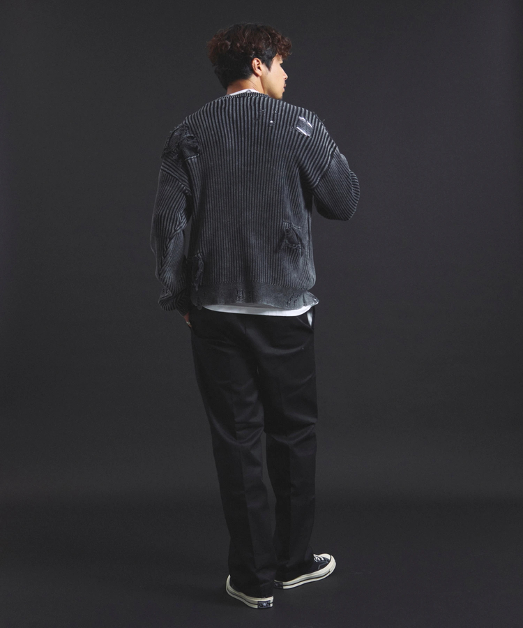 JACKROSE(ジャックローズ) |【The Rolling Stones×JACKROSE】 Lips&Tongue ダメージグランジニット(MENS)