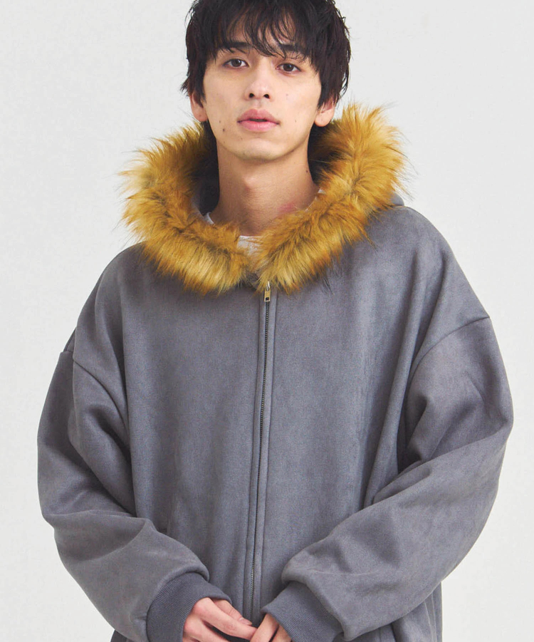 JACKROSE(ジャックローズ) |JE フェイクスエード ファーZIPパーカー(MENS)