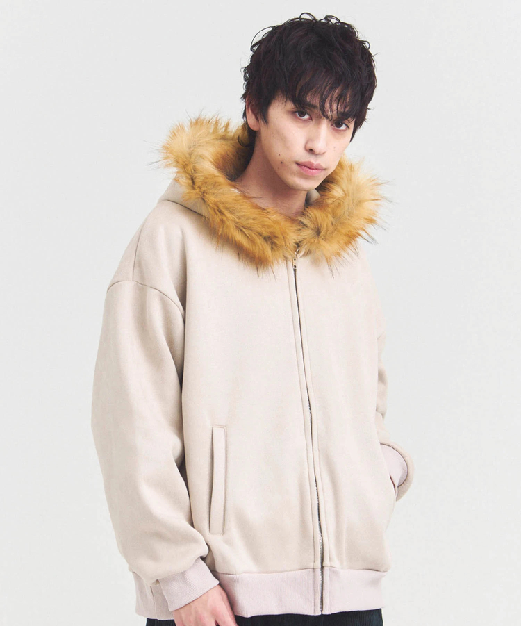 JACKROSE(ジャックローズ) |JE フェイクスエード ファーZIPパーカー(MENS)