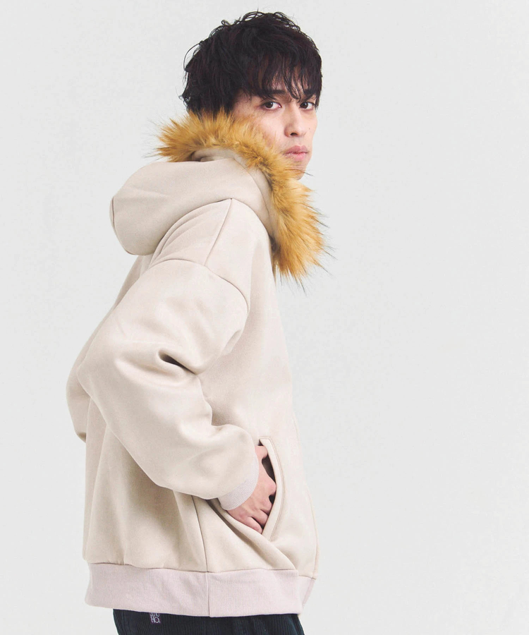 JACKROSE(ジャックローズ) |JE フェイクスエード ファーZIPパーカー(MENS)