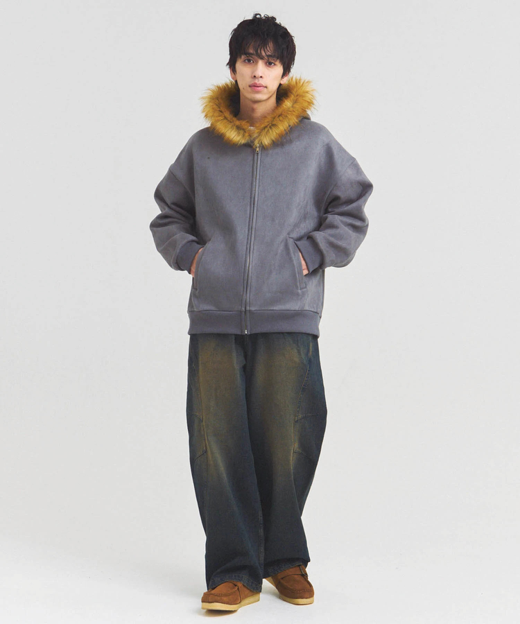 JACKROSE(ジャックローズ) |JE フェイクスエード ファーZIPパーカー(MENS)
