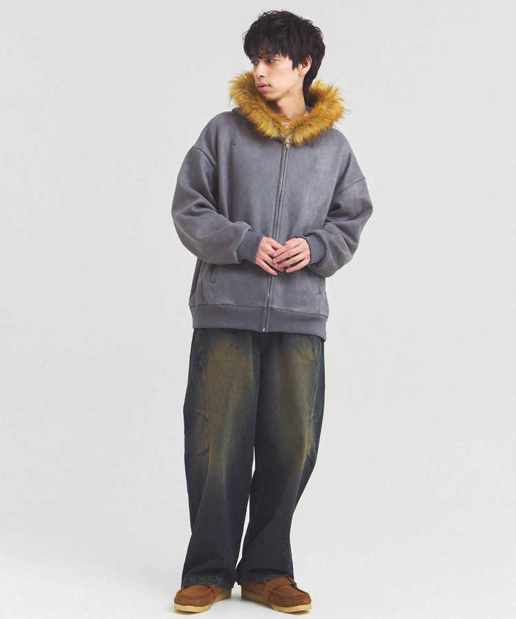JACKROSE(ジャックローズ) |JE フェイクスエード ファーZIPパーカー(MENS)