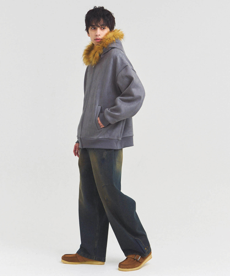 JACKROSE(ジャックローズ) |JE フェイクスエード ファーZIPパーカー(MENS)