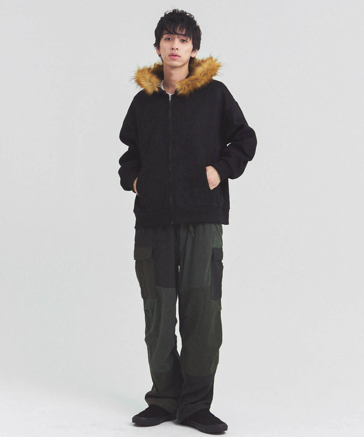 JACKROSE(ジャックローズ) |JE フェイクスエード ファーZIPパーカー(MENS)