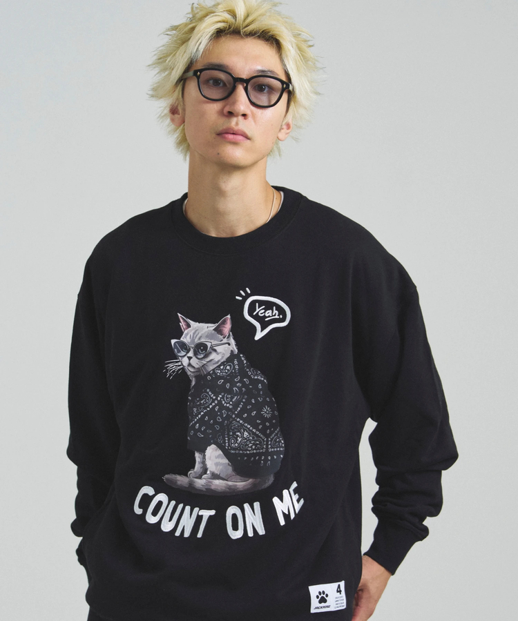 JACKROSE(ジャックローズ) |JE-Yeah.DOG&CAT.Nikukyu-クルースウェット(MENS/WOMENS)