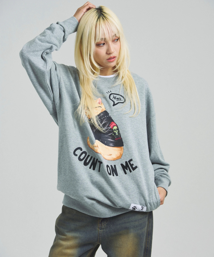 JACKROSE(ジャックローズ) |JE-Yeah.DOG&CAT.Nikukyu-クルースウェット(MENS/WOMENS)