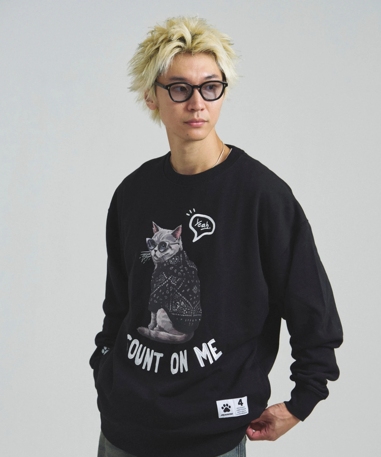 JACKROSE(ジャックローズ) |JE-Yeah.DOG&CAT.Nikukyu-クルースウェット(MENS/WOMENS)