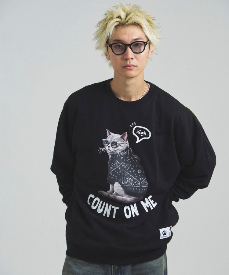 JACKROSE(ジャックローズ) |JE-Yeah.DOG&CAT.Nikukyu-クルースウェット(MENS/WOMENS)