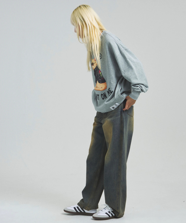 JACKROSE(ジャックローズ) |JE-Yeah.DOG&CAT.Nikukyu-クルースウェット(MENS/WOMENS)
