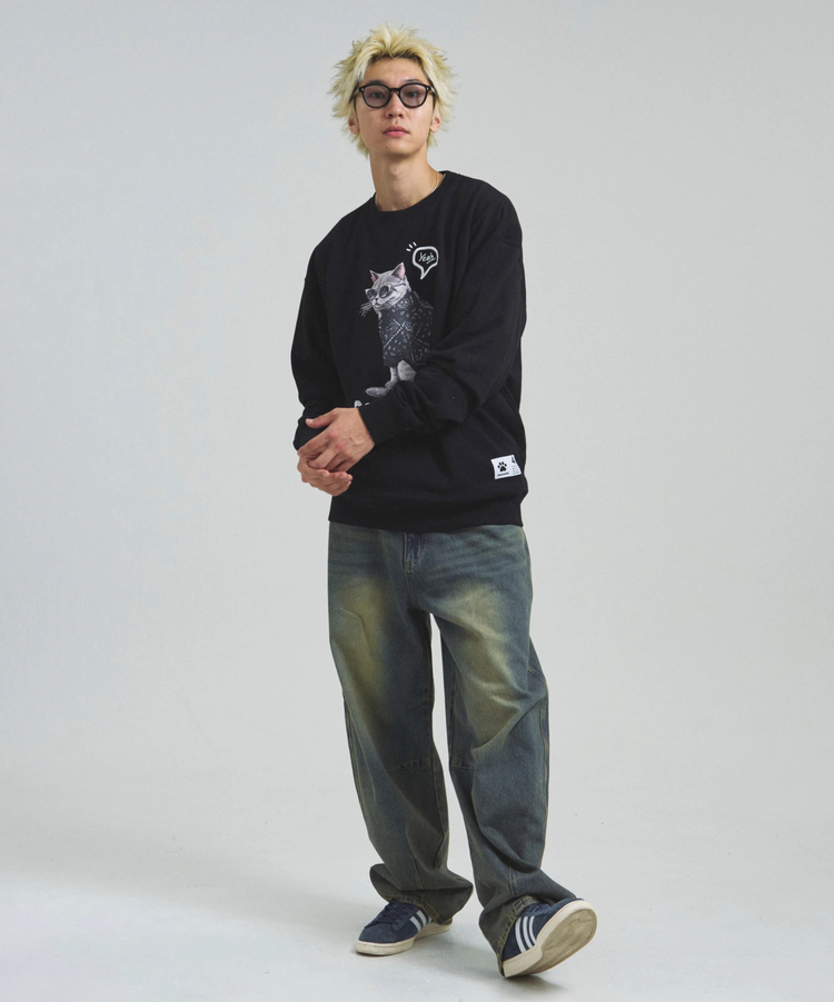 JACKROSE(ジャックローズ) |JE-Yeah.DOG&CAT.Nikukyu-クルースウェット(MENS/WOMENS)