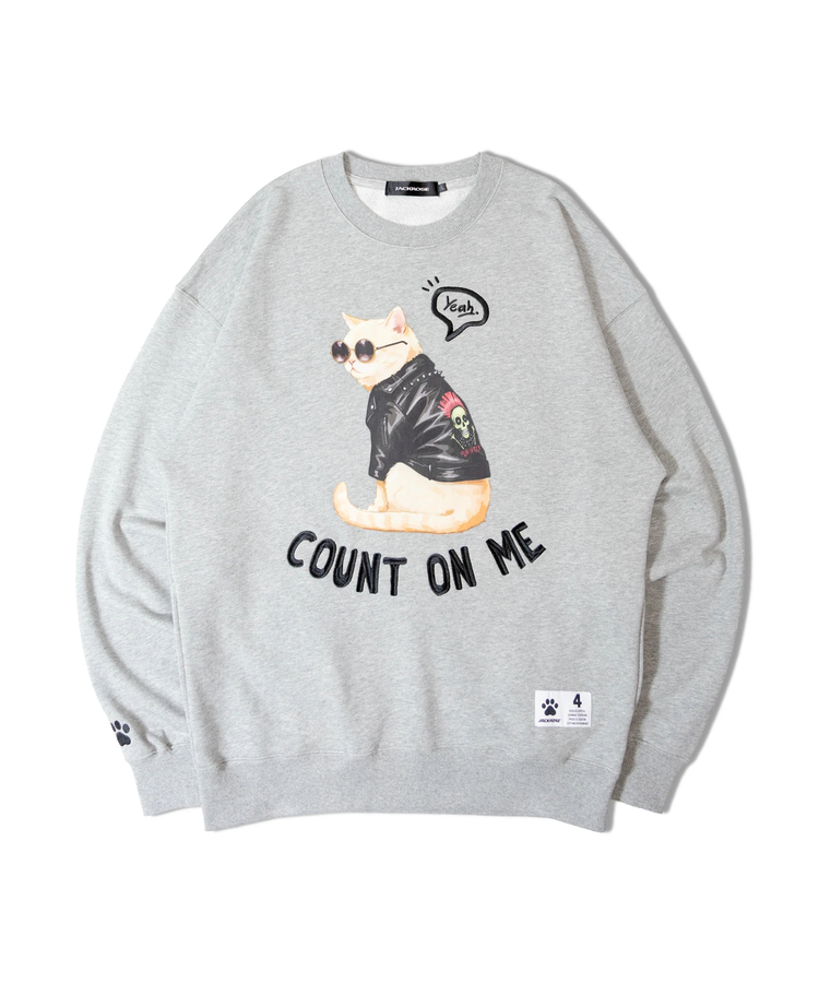 JACKROSE(ジャックローズ) |JE-Yeah.DOG&CAT.Nikukyu-クルースウェット(MENS/WOMENS)