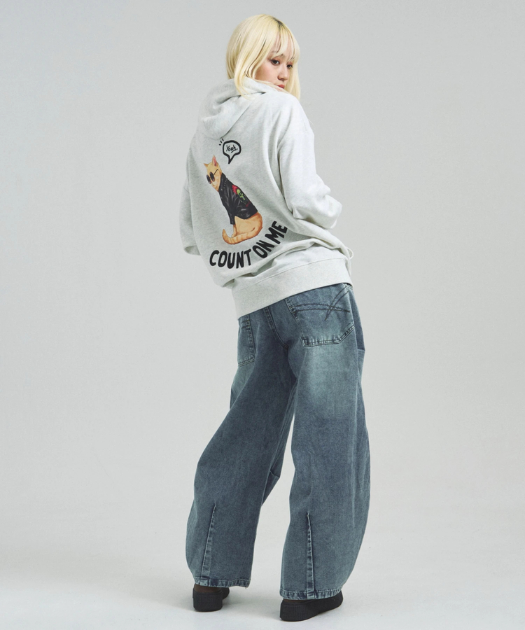 JACKROSE(ジャックローズ) |JE-Yeah.DOG&CAT.Nikukyu-ジップパーカー(MENS/WOMENS)