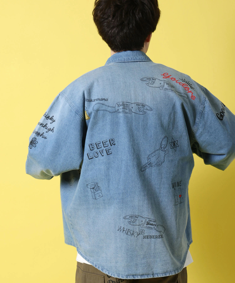 JACKROSE(ジャックローズ) |YOIDORE/酔いどれ ヴィンテージ栓抜きらくがきシャツ LS(MENS)