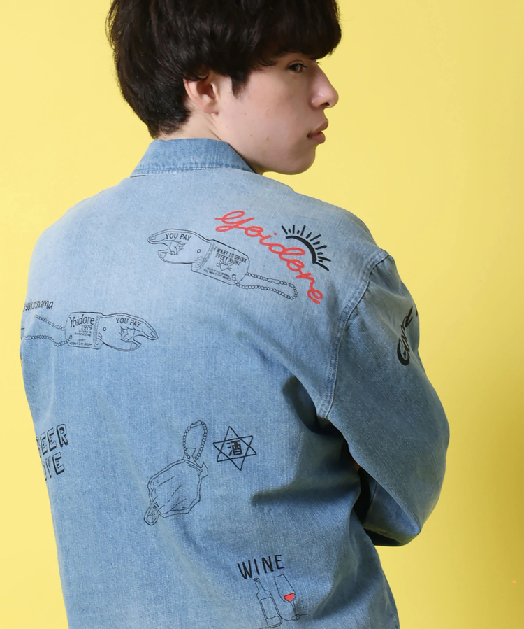 JACKROSE(ジャックローズ) |YOIDORE/酔いどれ ヴィンテージ栓抜きらくがきシャツ LS(MENS)