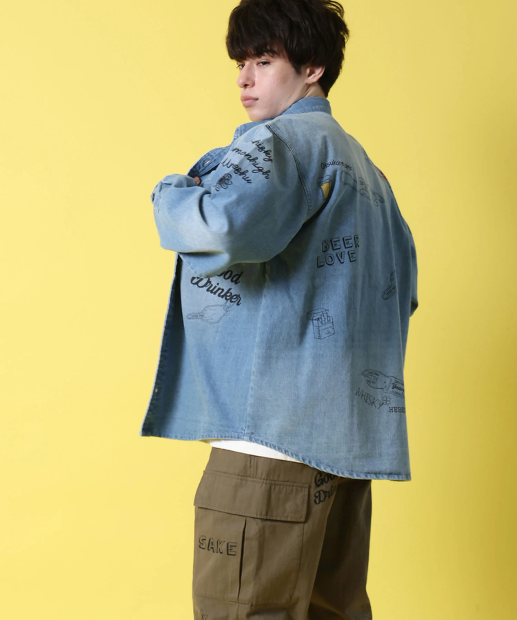 JACKROSE(ジャックローズ) |YOIDORE/酔いどれ ヴィンテージ栓抜きらくがきシャツ LS(MENS)