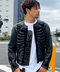 JACKROSE(ジャックローズ) |【VANSON×JACKROSE】BLACK BONE LEATHER JACKET(MENS)