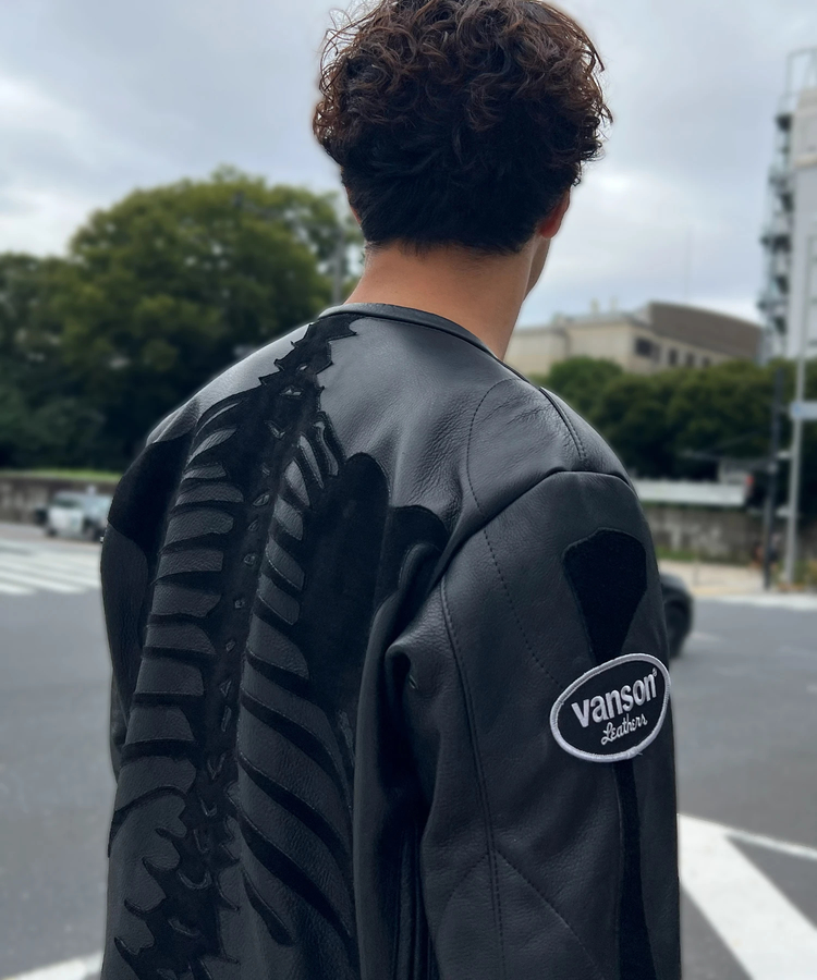 JACKROSE(ジャックローズ) |【VANSON×JACKROSE】BLACK BONE LEATHER JACKET(MENS)