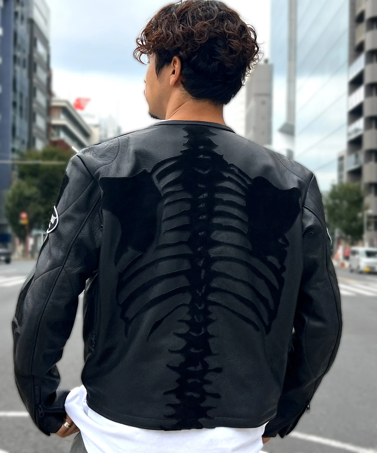 JACKROSE(ジャックローズ) |【VANSON×JACKROSE】BLACK BONE LEATHER JACKET(MENS)