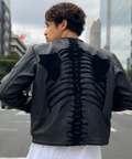 JACKROSE(ジャックローズ) |【VANSON×JACKROSE】BLACK BONE LEATHER JACKET(MENS)