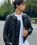 JACKROSE(ジャックローズ) |【VANSON×JACKROSE】BLACK BONE LEATHER JACKET(MENS)