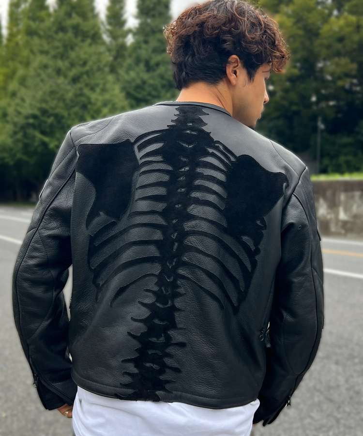 JACKROSE(ジャックローズ) |【VANSON×JACKROSE】BLACK BONE LEATHER JACKET(MENS)
