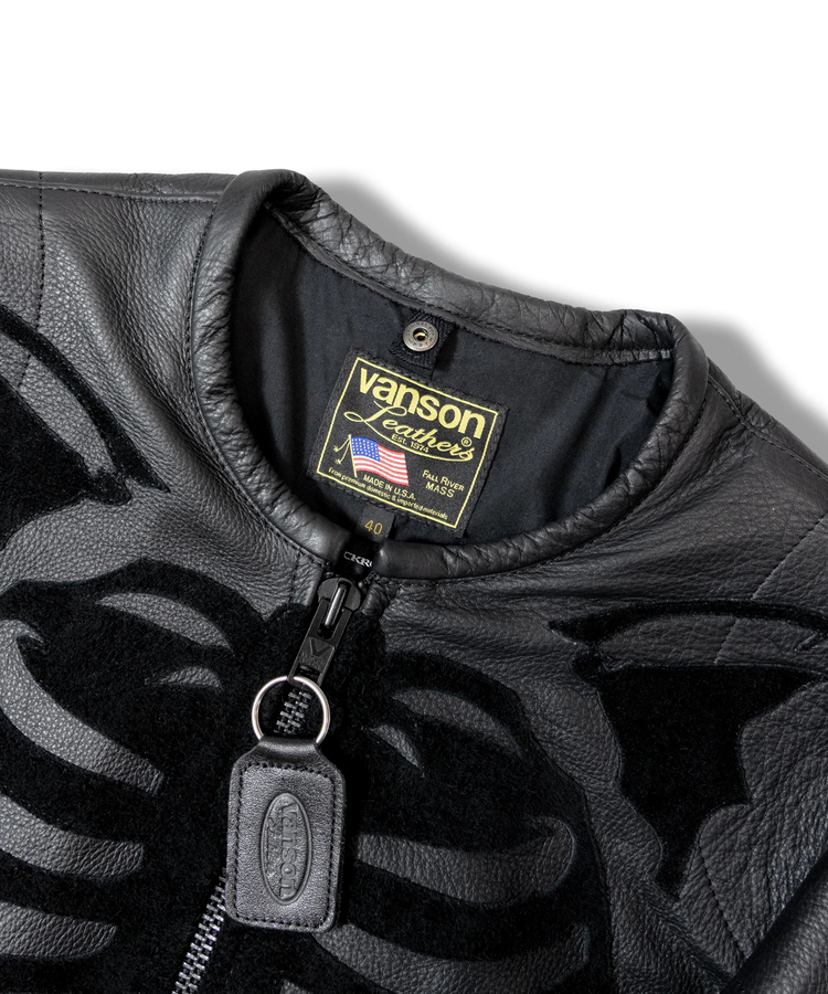 JACKROSE(ジャックローズ) |【VANSON×JACKROSE】BLACK BONE LEATHER JACKET(MENS)