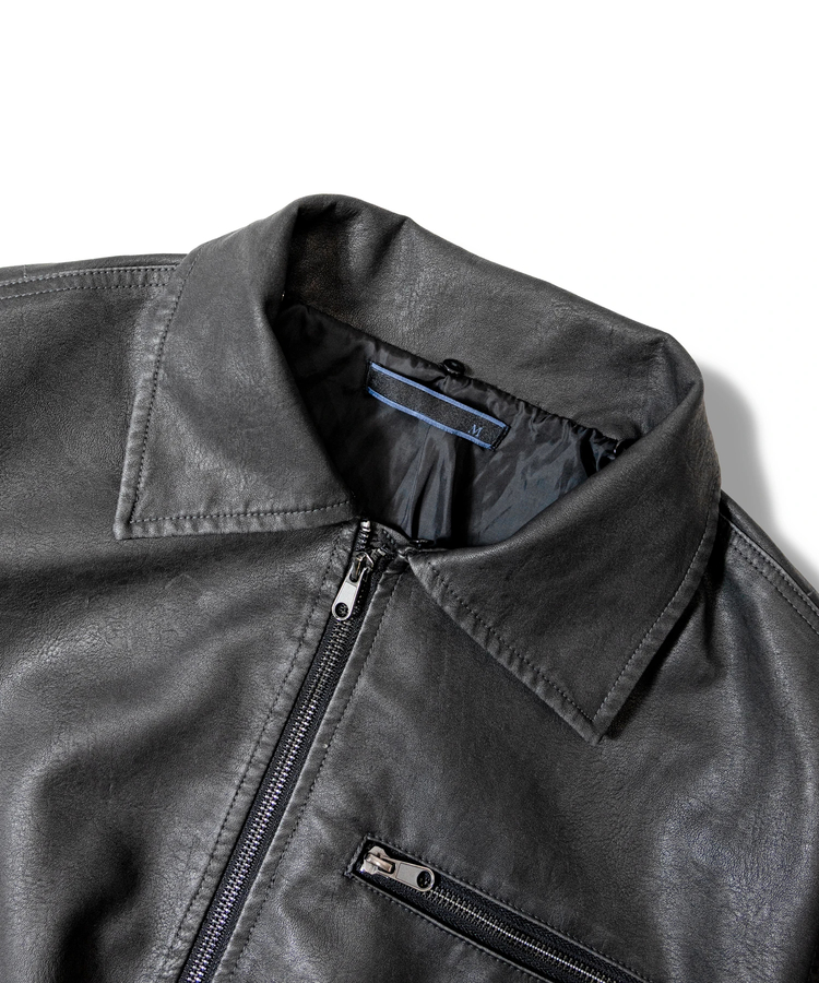 JACKROSE(ジャックローズ) |JE-ビンテージPU 衿ファー脱着フライトブルゾン(MENS)