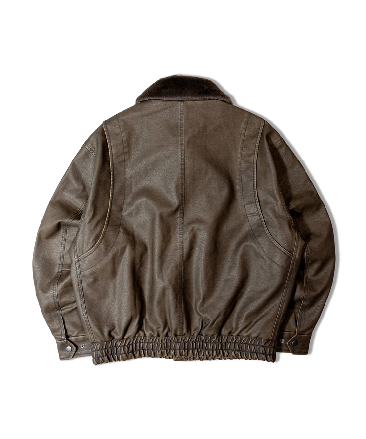 JACKROSE(ジャックローズ) |JE-ビンテージPU 衿ファー脱着フライトブルゾン(MENS)