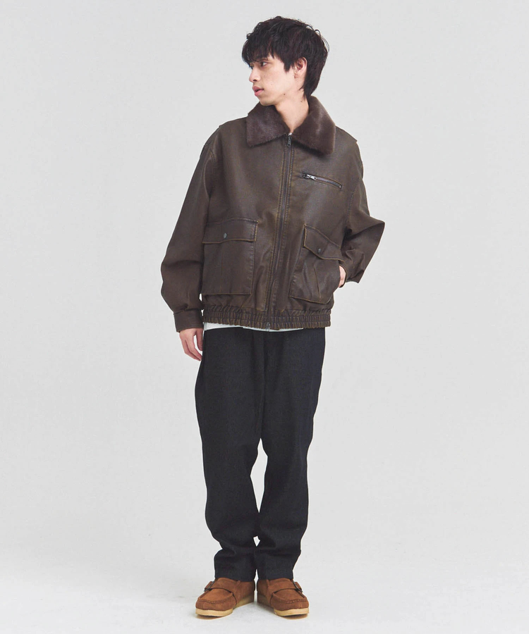 JACKROSE(ジャックローズ) |JE-ビンテージPU 衿ファー脱着フライトブルゾン(MENS)