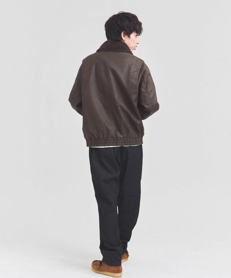 JACKROSE(ジャックローズ) |JE-ビンテージPU 衿ファー脱着フライトブルゾン(MENS)