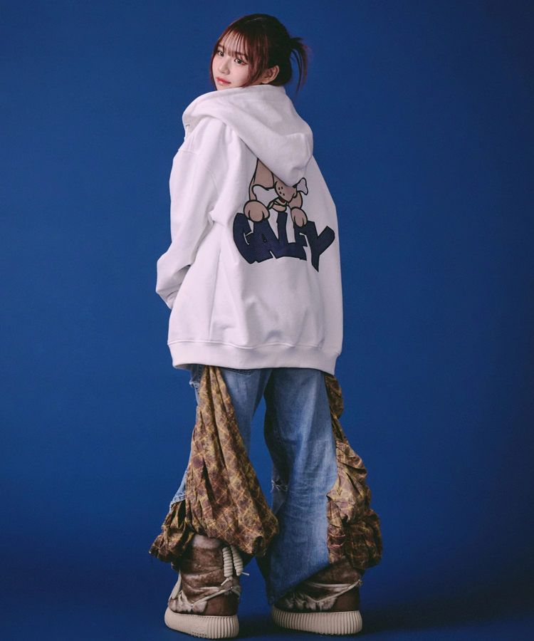 GALFY/ガルフィー ばーばの切り貼りリメイクパーカー(MENS